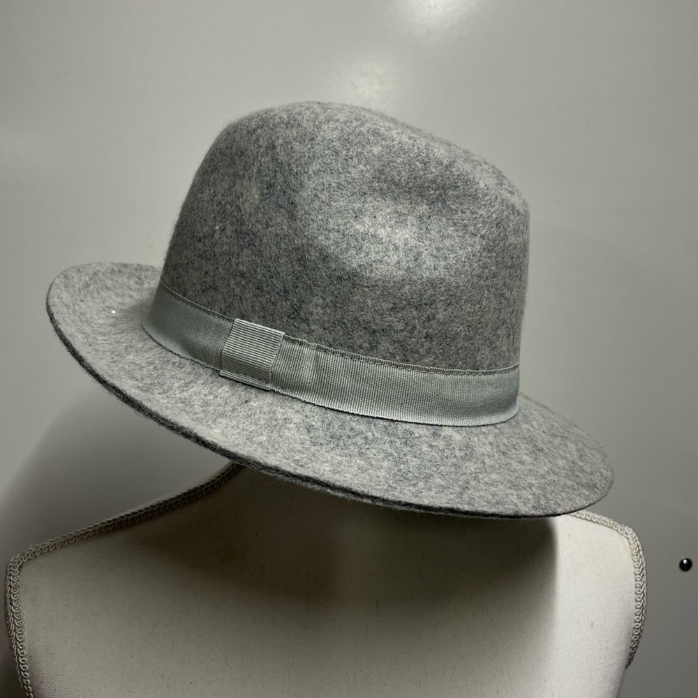 J. Crew NEW 100% wool gray fedora hat size small medium - Picture 7 of 7